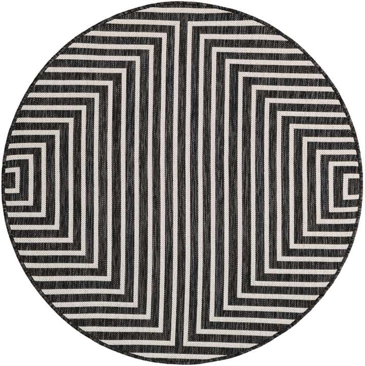 4' x 4' Easy-Clean Modern Indoor / Outdoor Round Rug