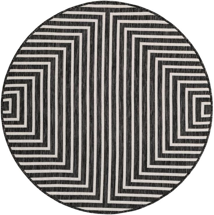 Detail image of 4' x 4' Easy-Clean Modern Indoor / Outdoor Round Rug