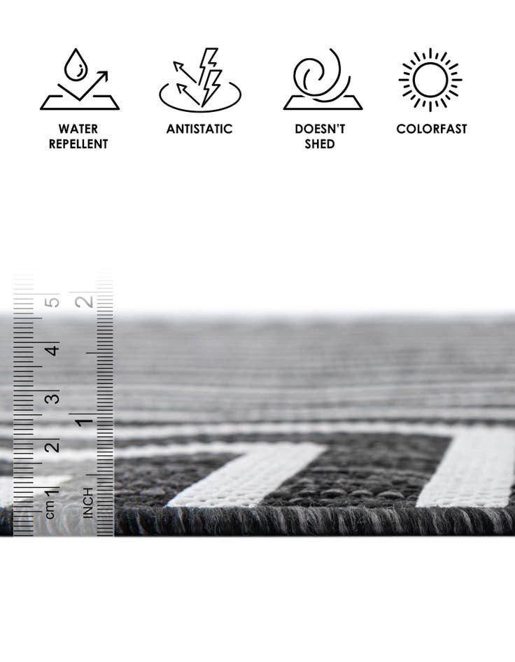 Detail image of 4' x 4' Easy-Clean Modern Indoor / Outdoor Round Rug