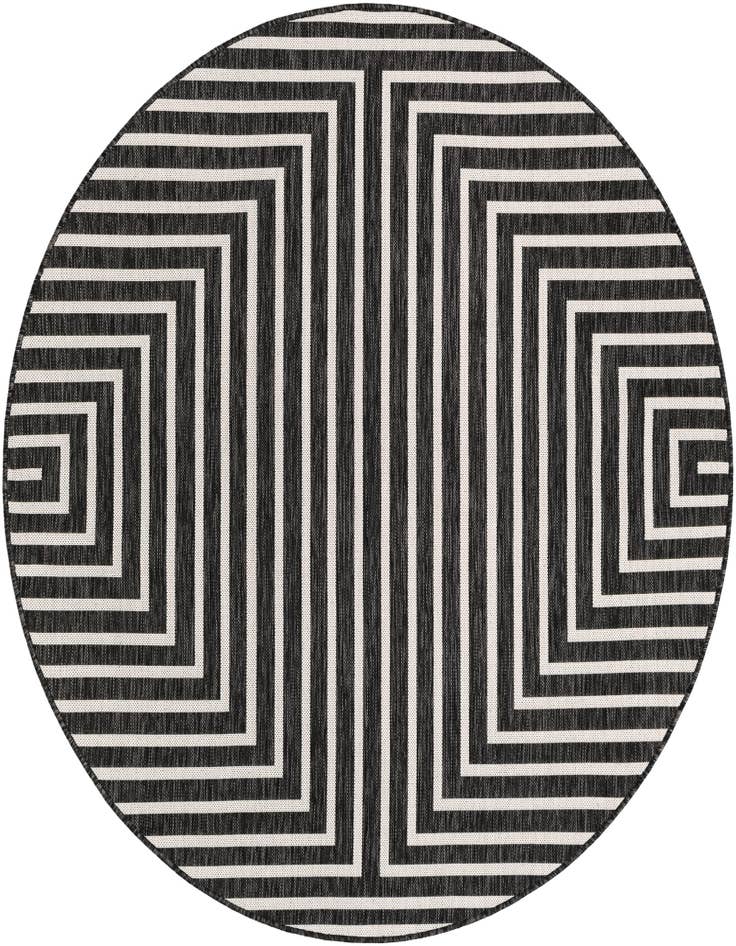 Detail image of 6' x 6' Easy-Clean Modern Indoor / Outdoor Round Rug