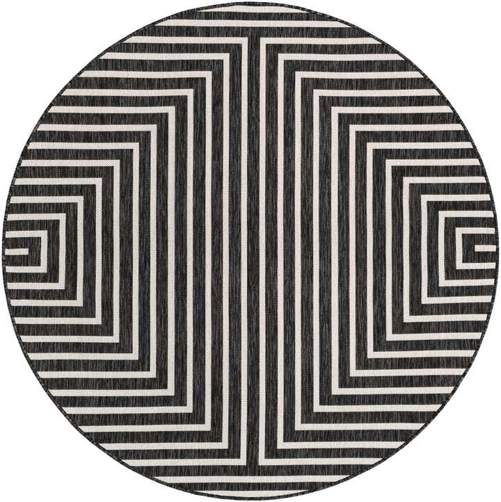 6' x 6' Easy-Clean Modern Indoor / Outdoor Round Rug