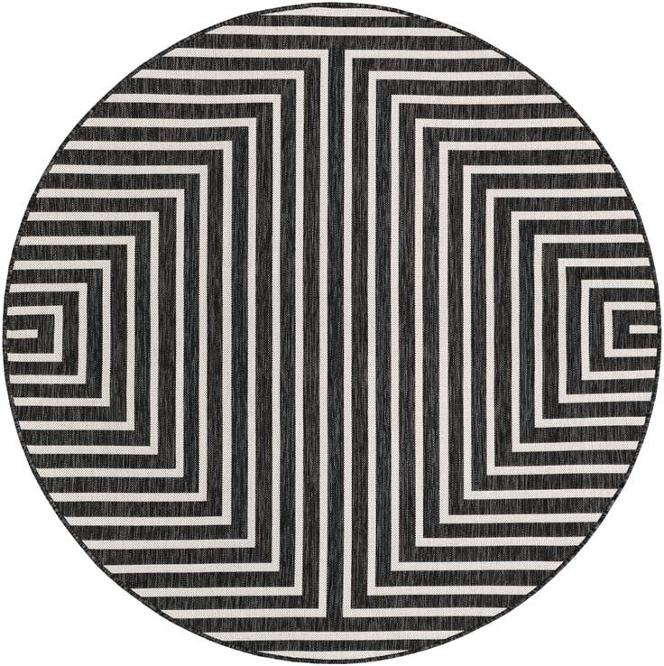 Detail image of 6' x 6' Easy-Clean Modern Indoor / Outdoor Round Rug