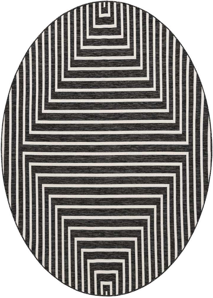 7' 10 x 7' 10 Easy-Clean Modern Indoor / Outdoor Round Rug