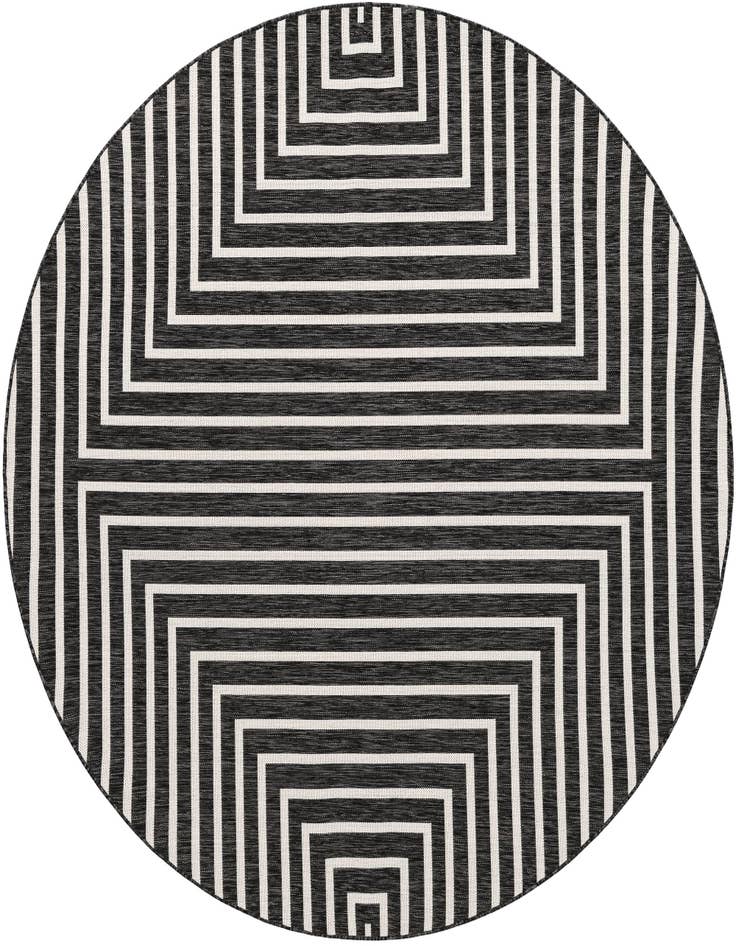 Detail image of 7' 10 x 7' 10 Easy-Clean Modern Indoor / Outdoor Round Rug