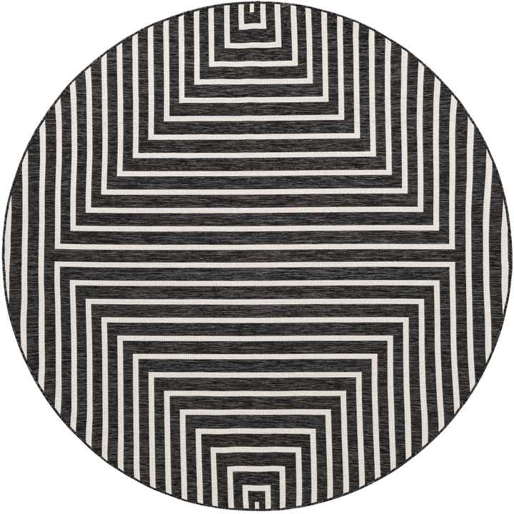 7' 10 x 7' 10 Easy-Clean Modern Indoor / Outdoor Round Rug