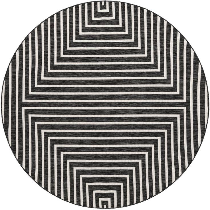 Detail image of 7' 10 x 7' 10 Easy-Clean Modern Indoor / Outdoor Round Rug