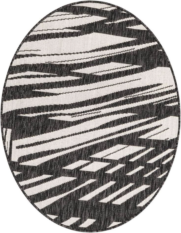 Detail image of 3' x 3' Easy-Clean Modern Indoor / Outdoor Round Rug