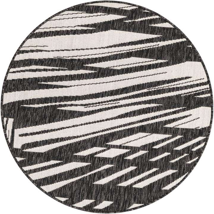 3' x 3' Easy-Clean Modern Indoor / Outdoor Round Rug