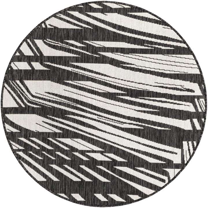 4' x 4' Easy-Clean Modern Indoor / Outdoor Round Rug