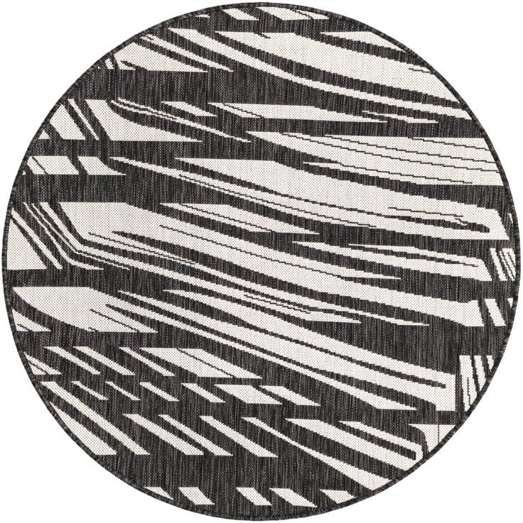 Detail image of 4' x 4' Easy-Clean Modern Indoor / Outdoor Round Rug