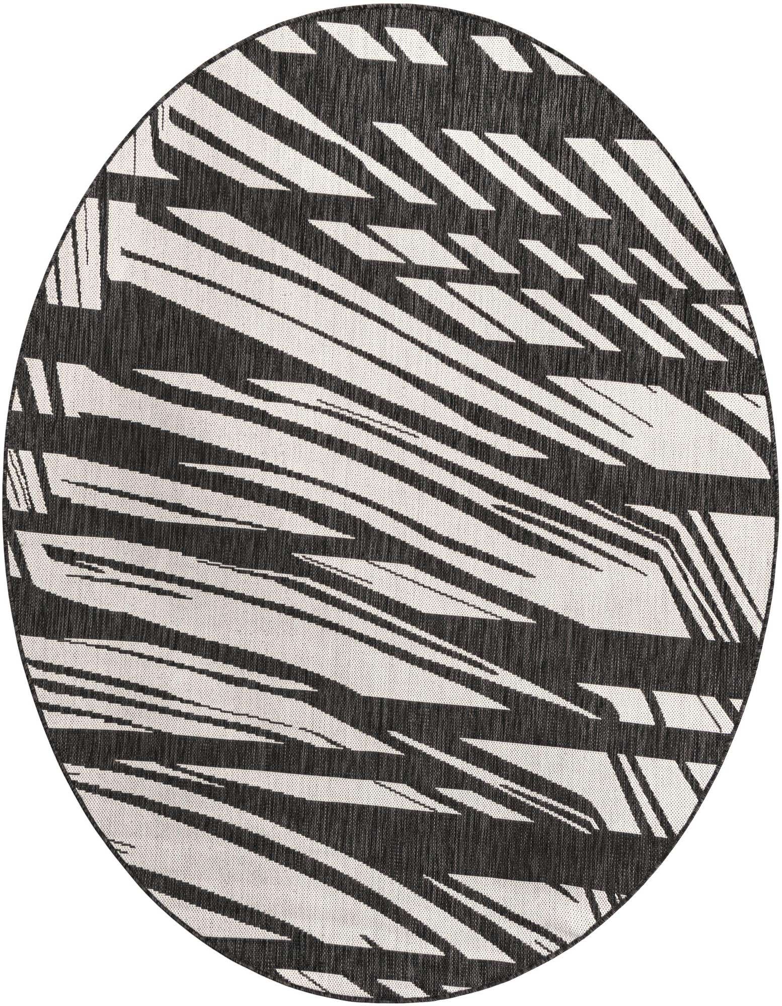 6' 1 x 6' 1 Easy-Clean Modern Indoor / Outdoor Round Rug