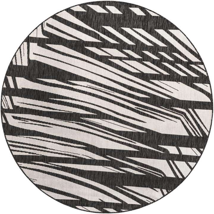 6' 1 x 6' 1 Easy-Clean Modern Indoor / Outdoor Round Rug
