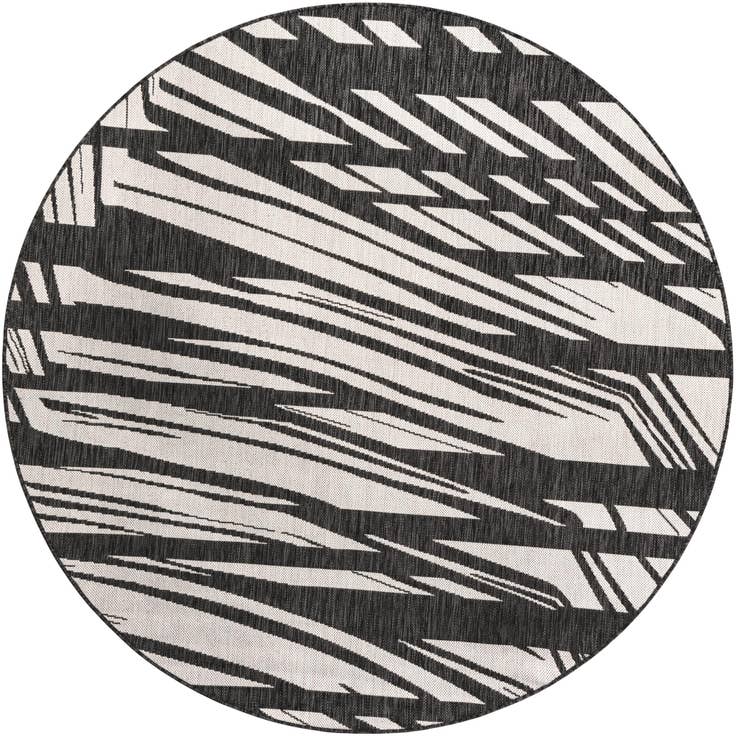 Detail image of 6' 1 x 6' 1 Easy-Clean Modern Indoor / Outdoor Round Rug