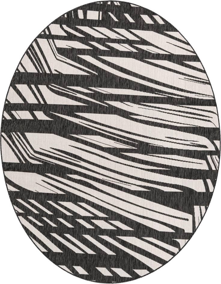 Detail image of 7' 10 x 7' 10 Easy-Clean Modern Indoor / Outdoor Round Rug
