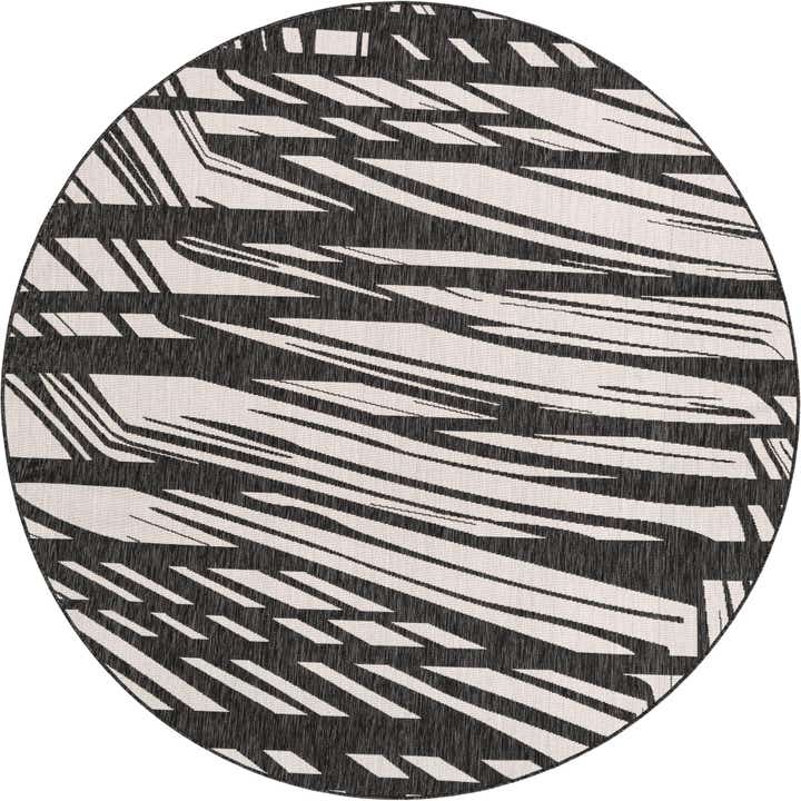 7' 10 x 7' 10 Easy-Clean Modern Indoor / Outdoor Round Rug