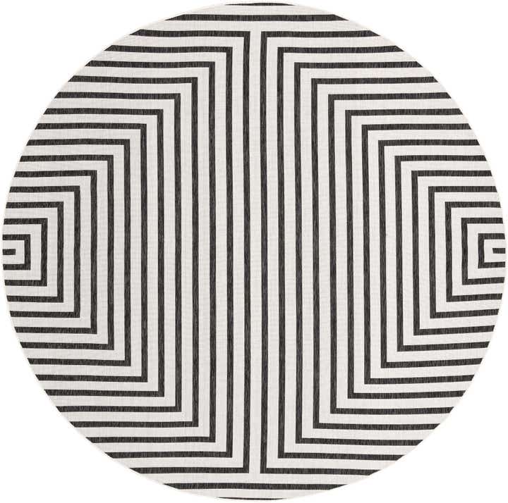 10' x 10' Easy-Clean Modern Indoor / Outdoor Round Rug