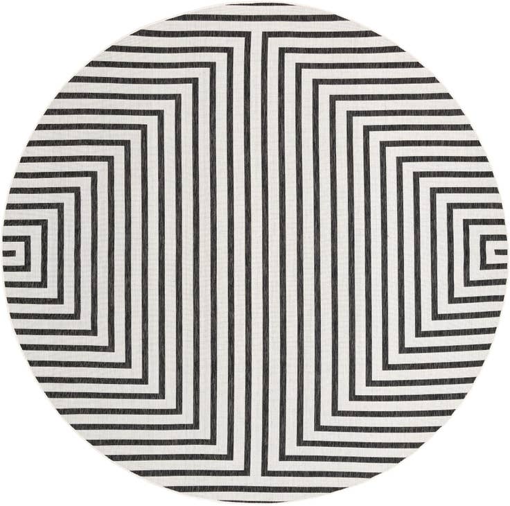 Detail image of 10' x 10' Easy-Clean Modern Indoor / Outdoor Round Rug