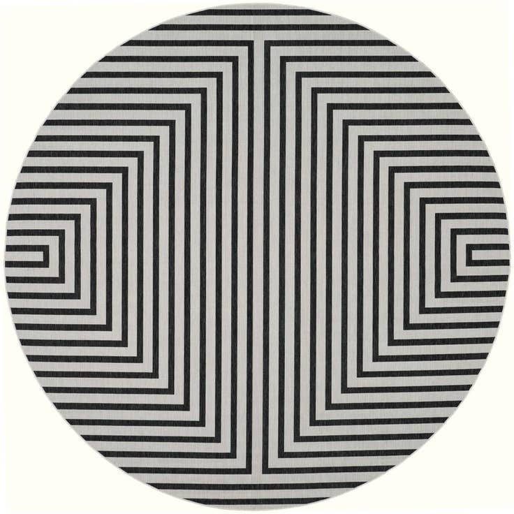 Detail image of 12' x 12' Easy-Clean Modern Indoor / Outdoor Round Rug