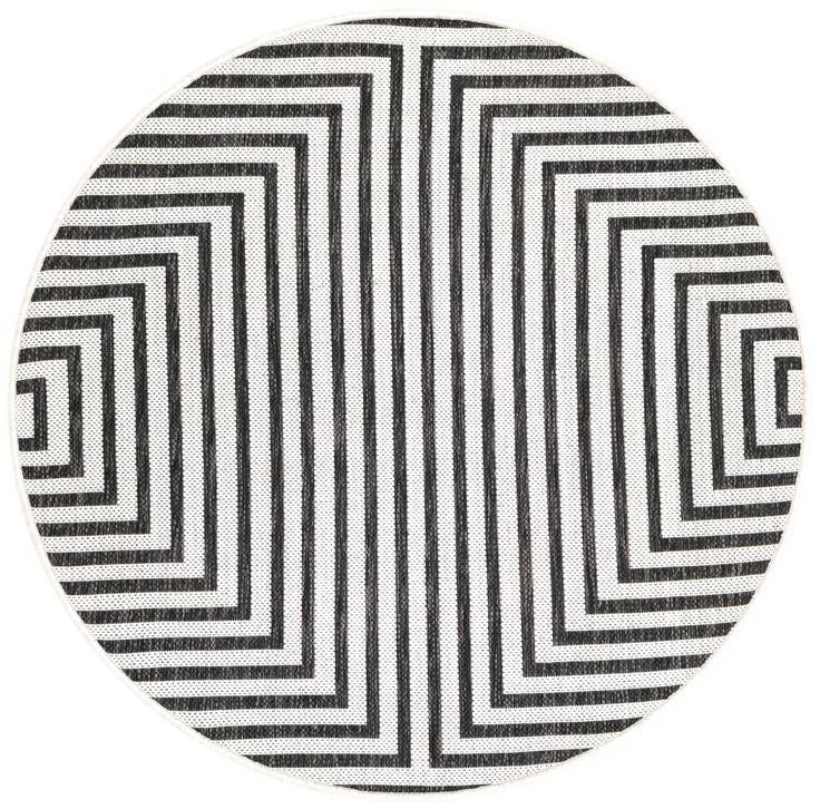 Detail image of 3' x 3' Easy-Clean Modern Indoor / Outdoor Round Rug