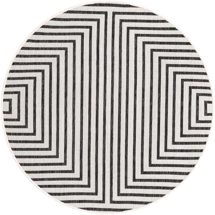 4' x 4' Easy-Clean Modern Indoor / Outdoor Round Rug