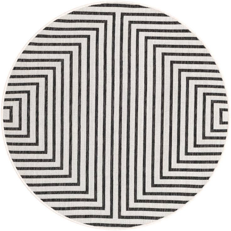 Detail image of 4' x 4' Easy-Clean Modern Indoor / Outdoor Round Rug