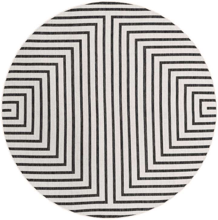 6' x 6' Easy-Clean Modern Indoor / Outdoor Round Rug