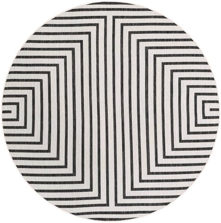 Detail image of 6' x 6' Easy-Clean Modern Indoor / Outdoor Round Rug