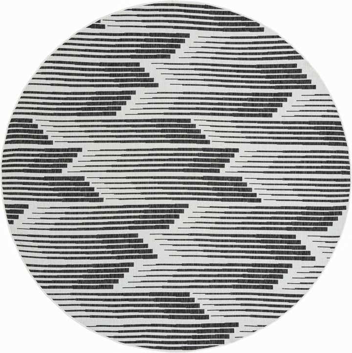 10' x 10' Easy-Clean Modern Indoor / Outdoor Round Rug