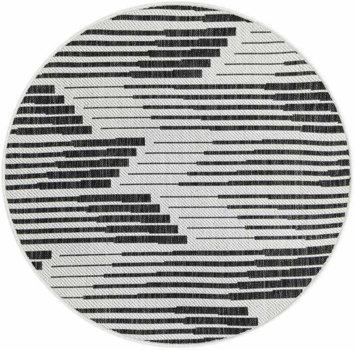 3' x 3' Easy-Clean Modern Indoor / Outdoor Round Rug