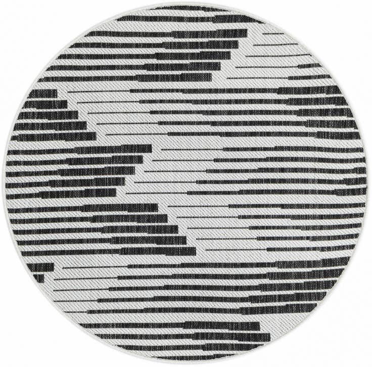 Detail image of 3' x 3' Easy-Clean Modern Indoor / Outdoor Round Rug