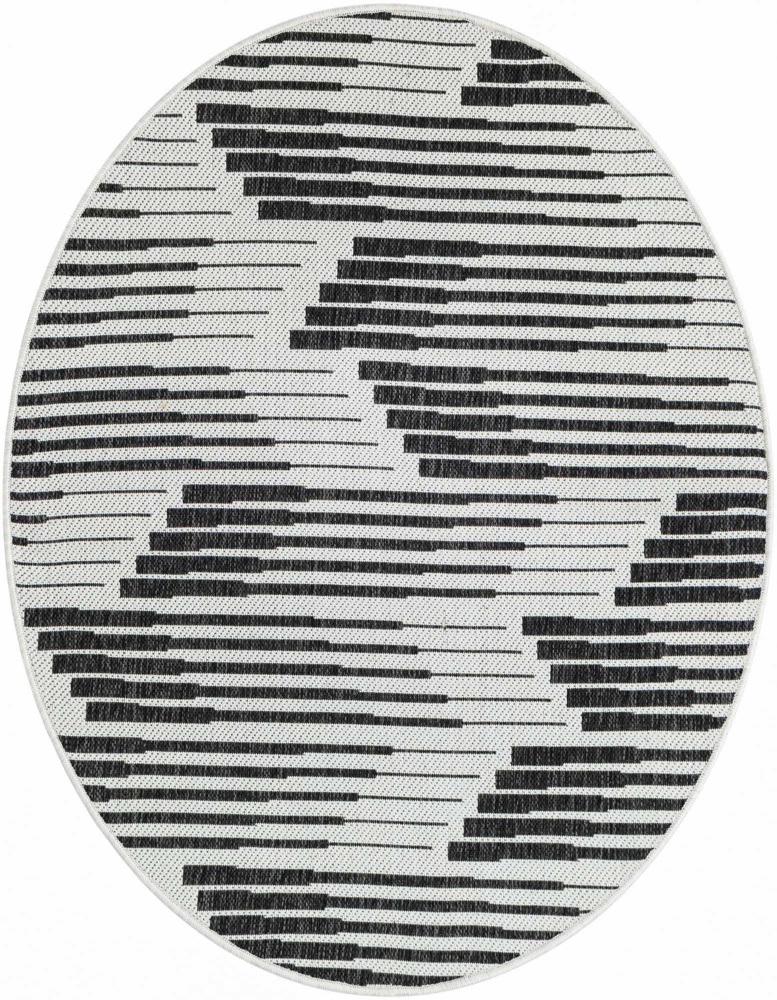 4' 1 x 4' 1 Easy-Clean Modern Indoor / Outdoor Round Rug