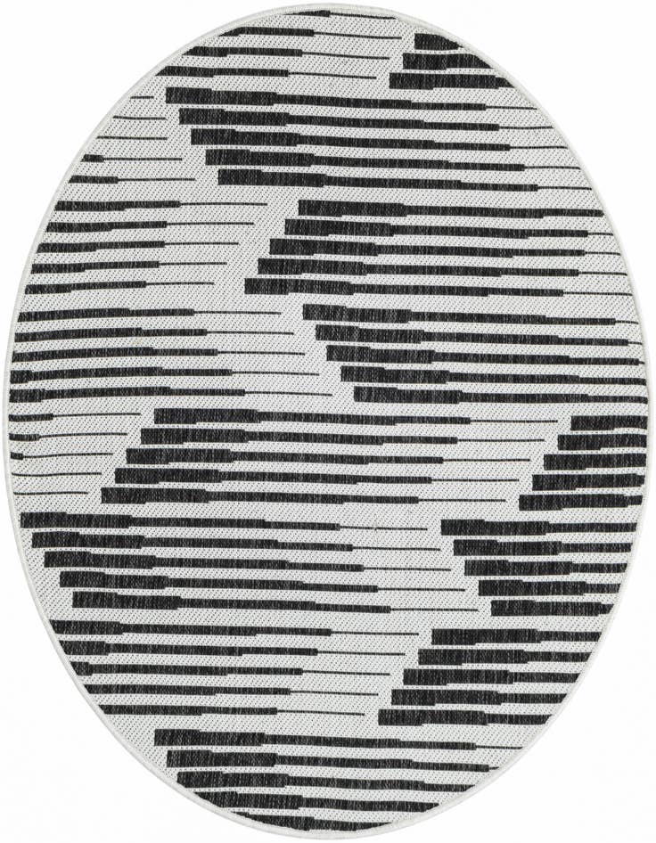 Detail image of 4' 1 x 4' 1 Easy-Clean Modern Indoor / Outdoor Round Rug