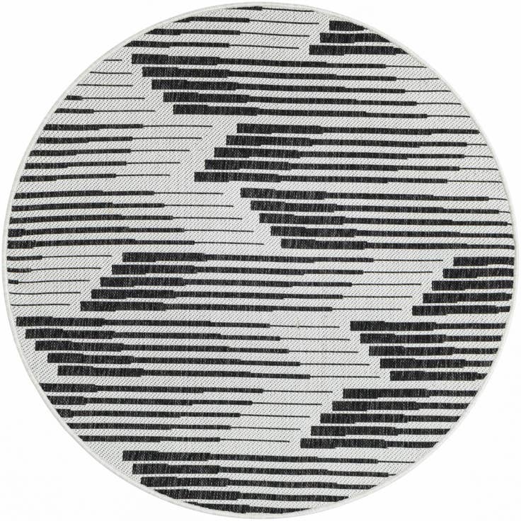 Detail image of 4' 1 x 4' 1 Easy-Clean Modern Indoor / Outdoor Round Rug