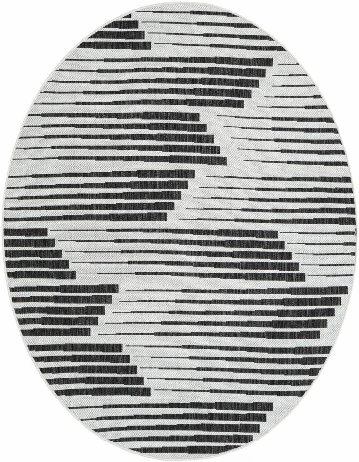 Detail image of 6' 1 x 6' 1 Easy-Clean Modern Indoor / Outdoor Round Rug