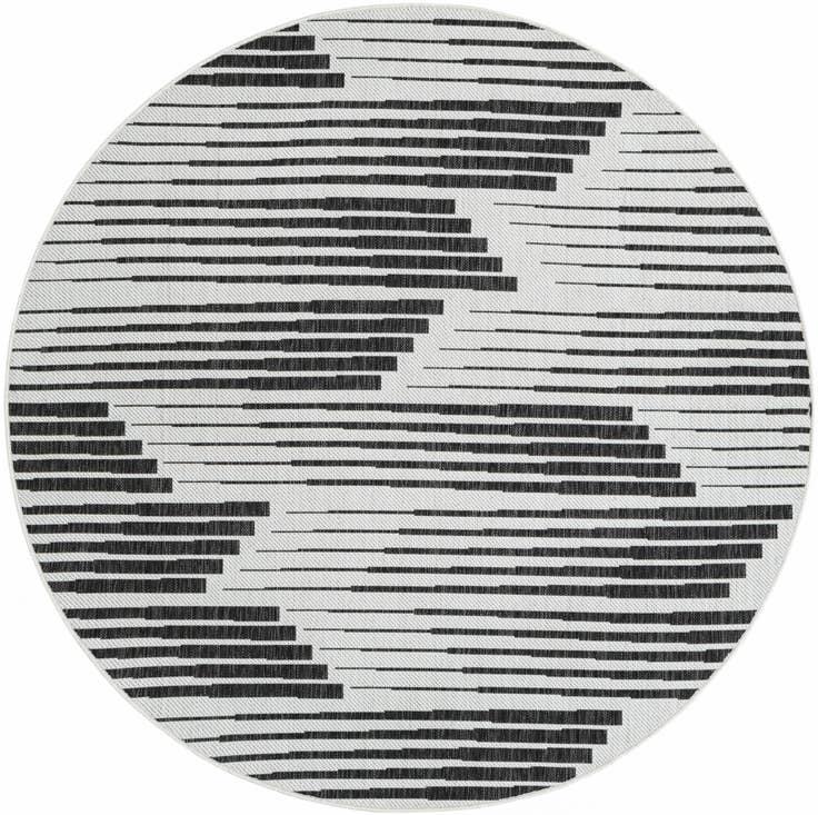 Detail image of 6' 1 x 6' 1 Easy-Clean Modern Indoor / Outdoor Round Rug