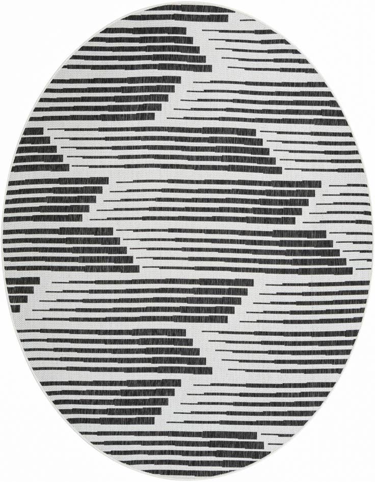Detail image of 7' 10 x 7' 10 Easy-Clean Modern Indoor / Outdoor Round Rug