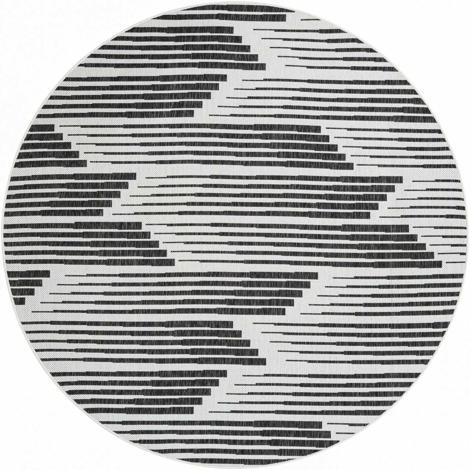 7' 10 x 7' 10 Easy-Clean Modern Indoor / Outdoor Round Rug