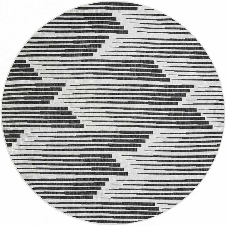 7' 10 x 7' 10 Easy-Clean Modern Indoor / Outdoor Round Rug