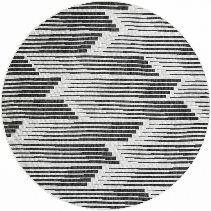 Detail image of 7' 10 x 7' 10 Easy-Clean Modern Indoor / Outdoor Round Rug