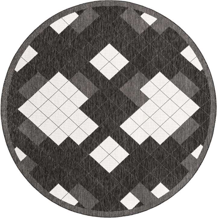 10' x 10' Easy-Clean Modern Indoor / Outdoor Round Rug