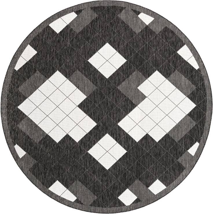 Detail image of 10' x 10' Easy-Clean Modern Indoor / Outdoor Round Rug