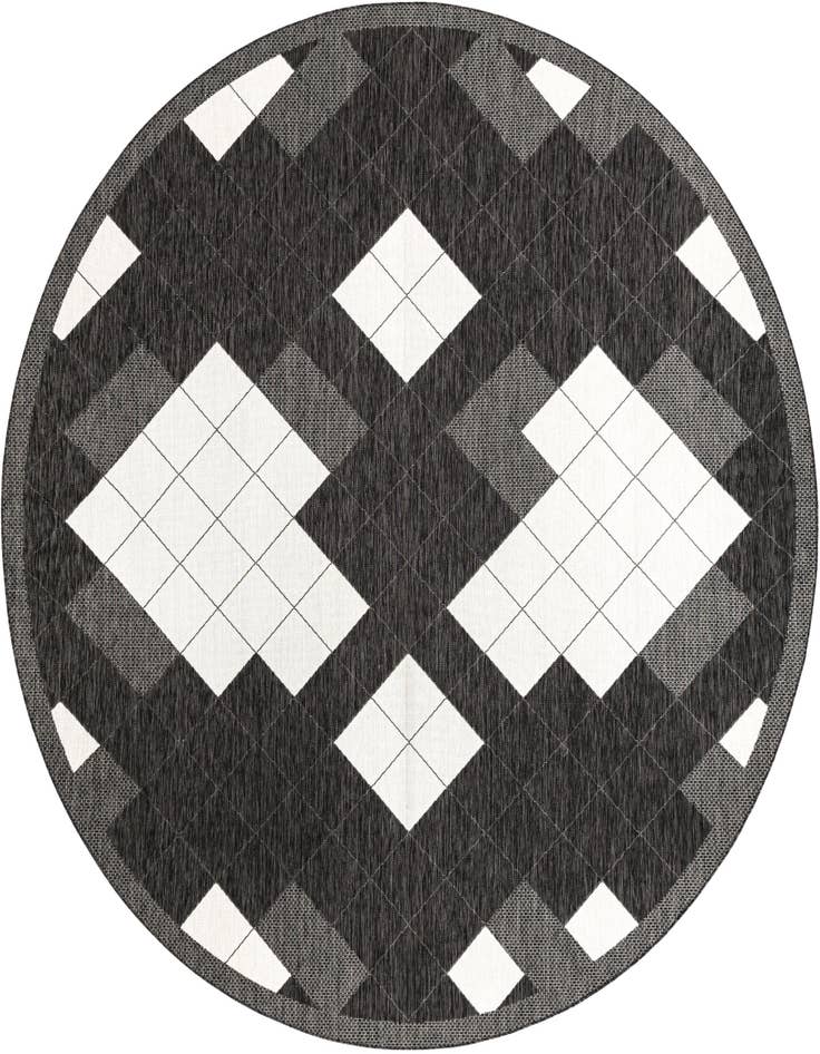 Detail image of 12' x 12' Easy-Clean Modern Indoor / Outdoor Round Rug