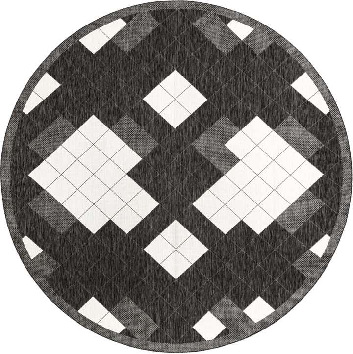 12' x 12' Easy-Clean Modern Indoor / Outdoor Round Rug