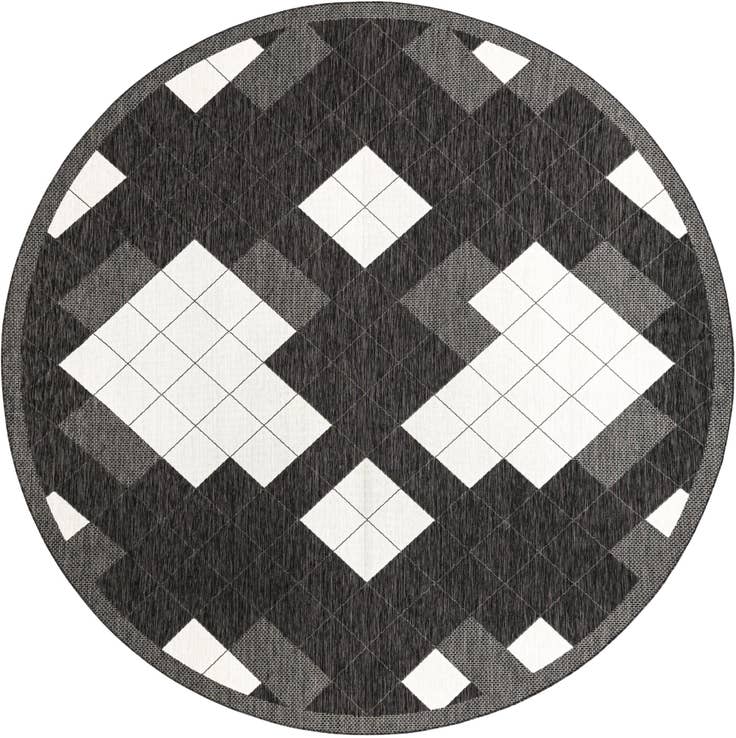 Detail image of 12' x 12' Easy-Clean Modern Indoor / Outdoor Round Rug