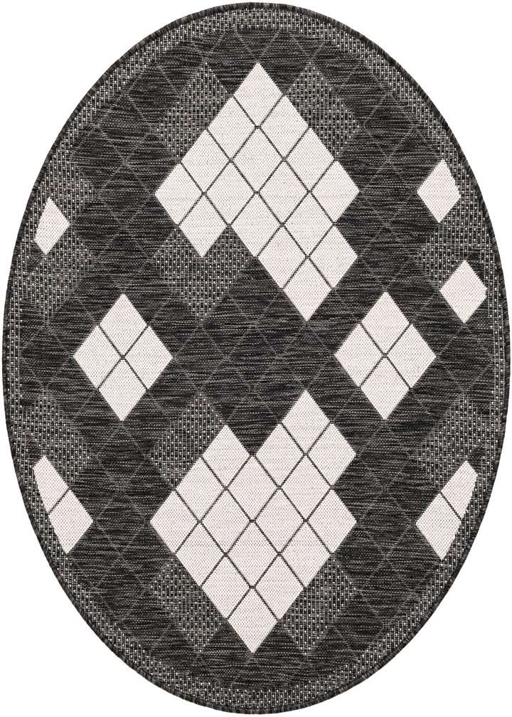 3' 1 x 3' 1 Easy-Clean Modern Indoor / Outdoor Round Rug