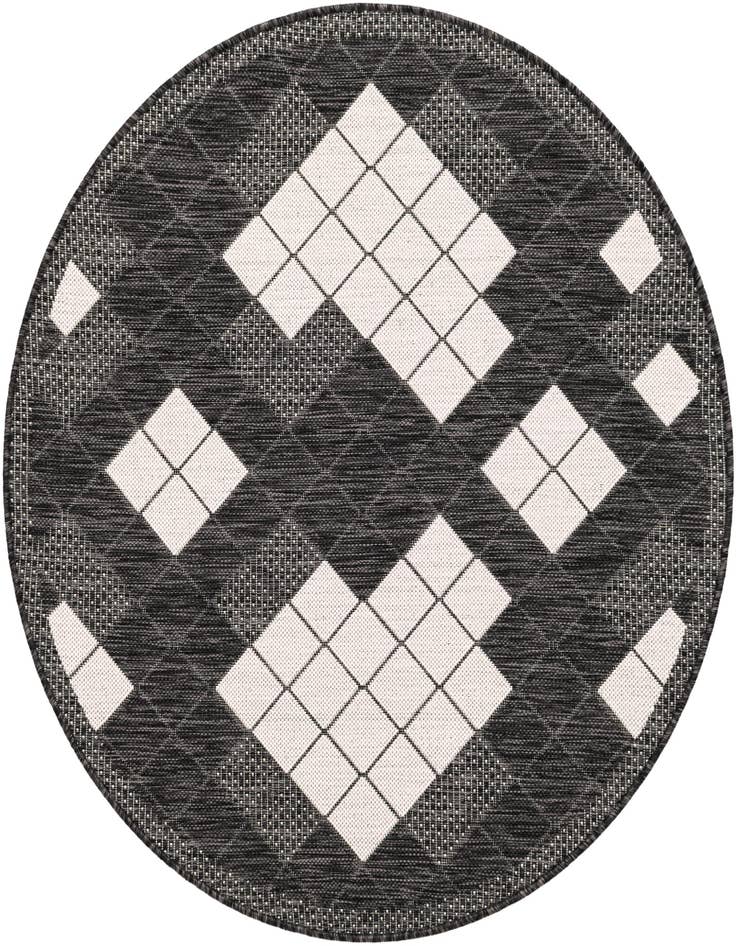 Detail image of 3' 1 x 3' 1 Easy-Clean Modern Indoor / Outdoor Round Rug