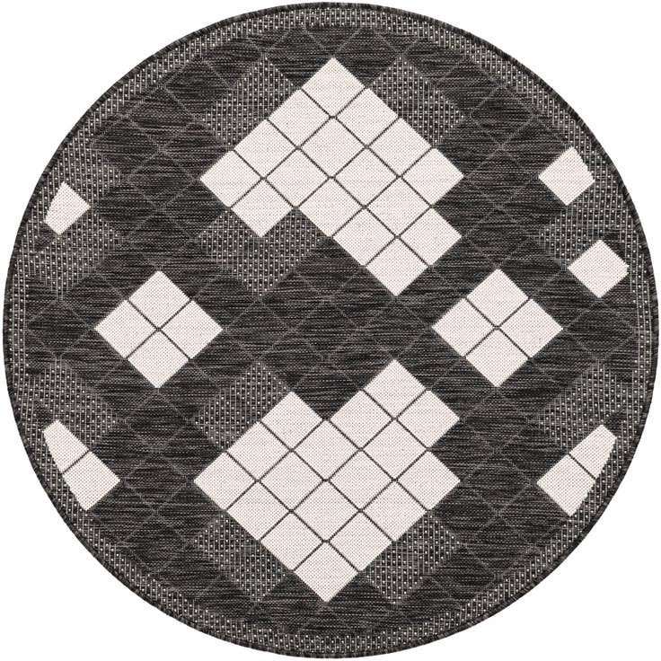 Detail image of 3' 1 x 3' 1 Easy-Clean Modern Indoor / Outdoor Round Rug