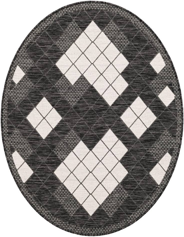 Detail image of 4' x 4' Easy-Clean Modern Indoor / Outdoor Round Rug