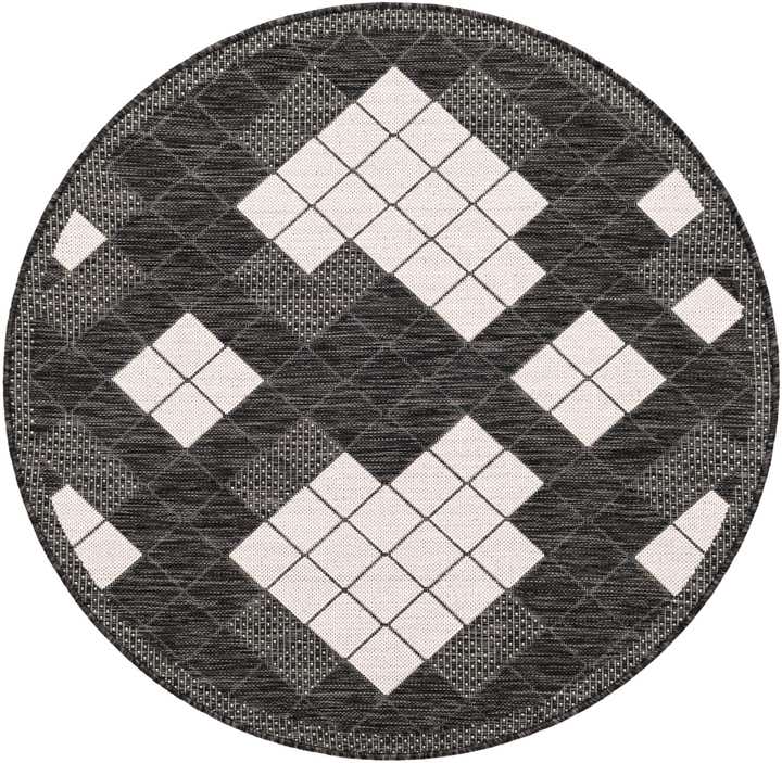 4' x 4' Easy-Clean Modern Indoor / Outdoor Round Rug