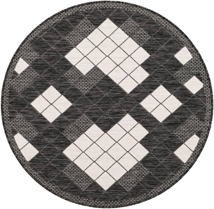 Detail image of 4' x 4' Easy-Clean Modern Indoor / Outdoor Round Rug